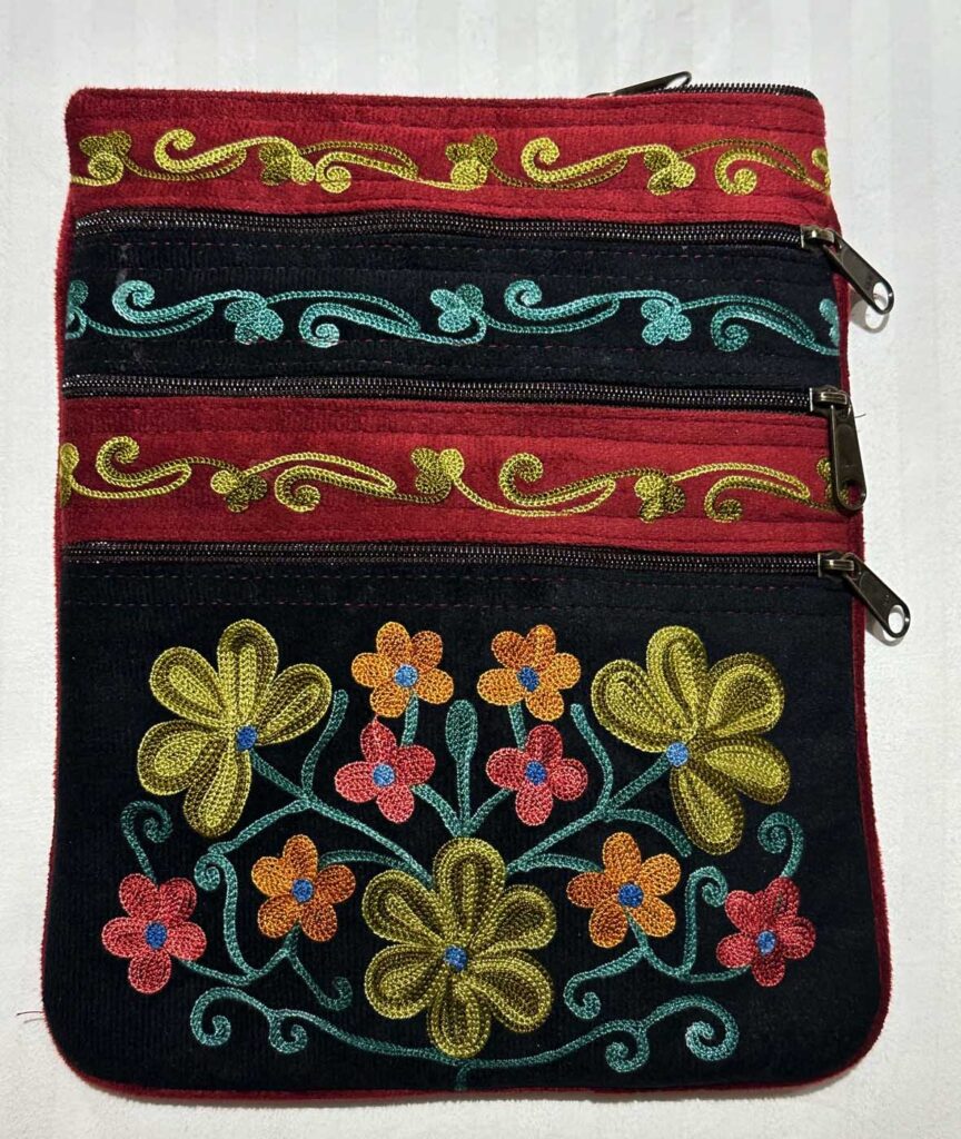 Bags Kashmir Shoulder Strap 5 Zippers Burgundy Dark Blue 3