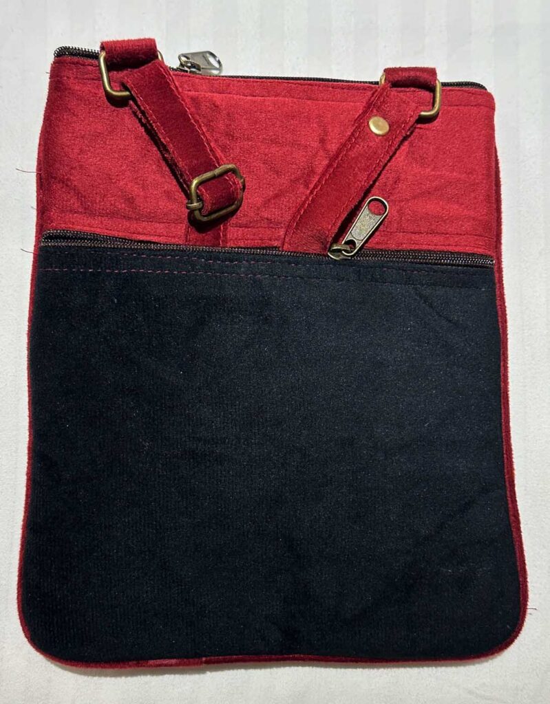 Bags Kashmir Shoulder Strap 5 Zippers Burgundy Dark Blue 4