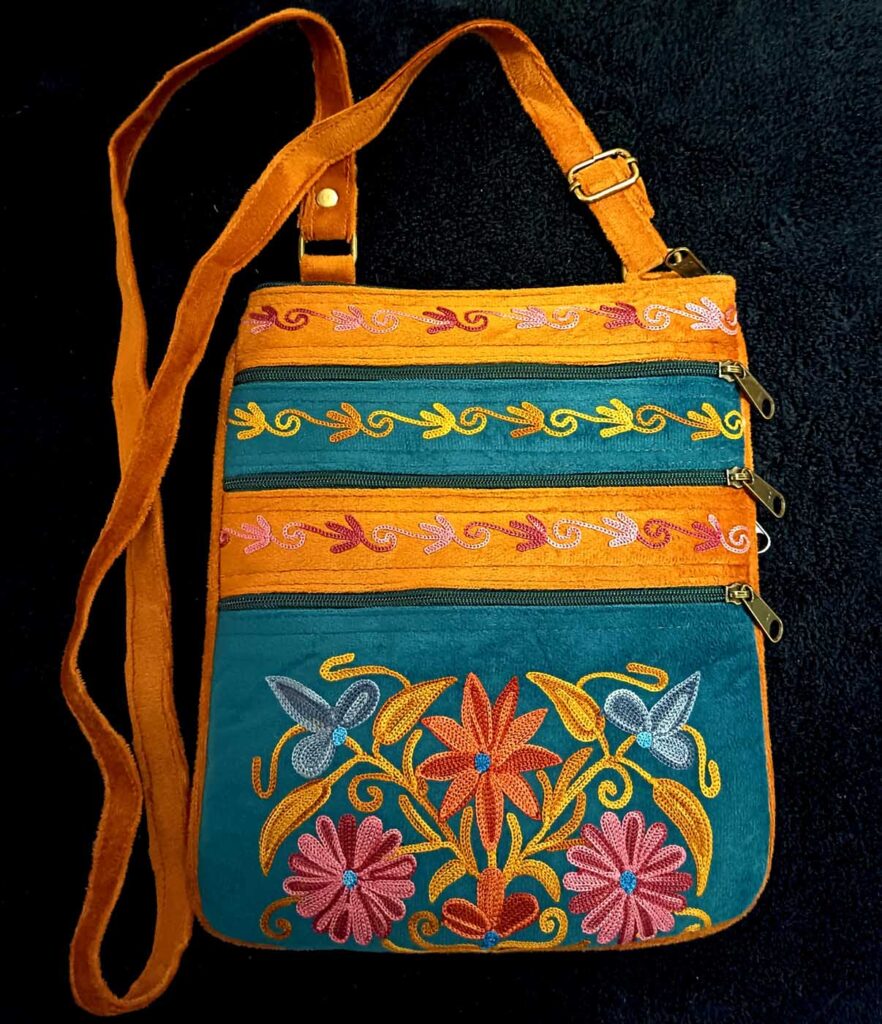 Bags Kashmir Shoulder Strap 5 Zippers Mustard Teal Green 2
