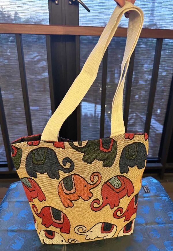 Thai Elephant Shoulder Bags - Light Yellow - Image 2