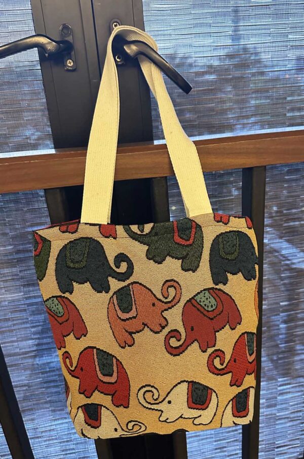 Thai Elephant Shoulder Bags - Light Yellow - Image 5