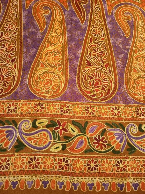 Scarves - Kashmir Wool Stole - Earthy Brown - Image 2