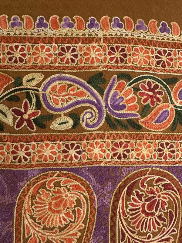 Scarves - Kashmir Wool Stole - Earthy Brown - Image 5