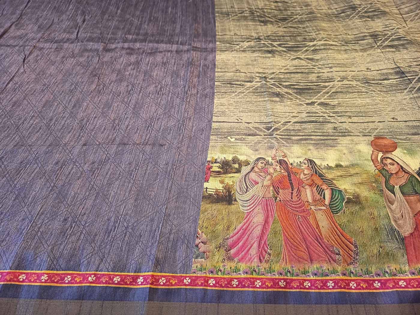 Banana Silk Saree — Purple — photo 10