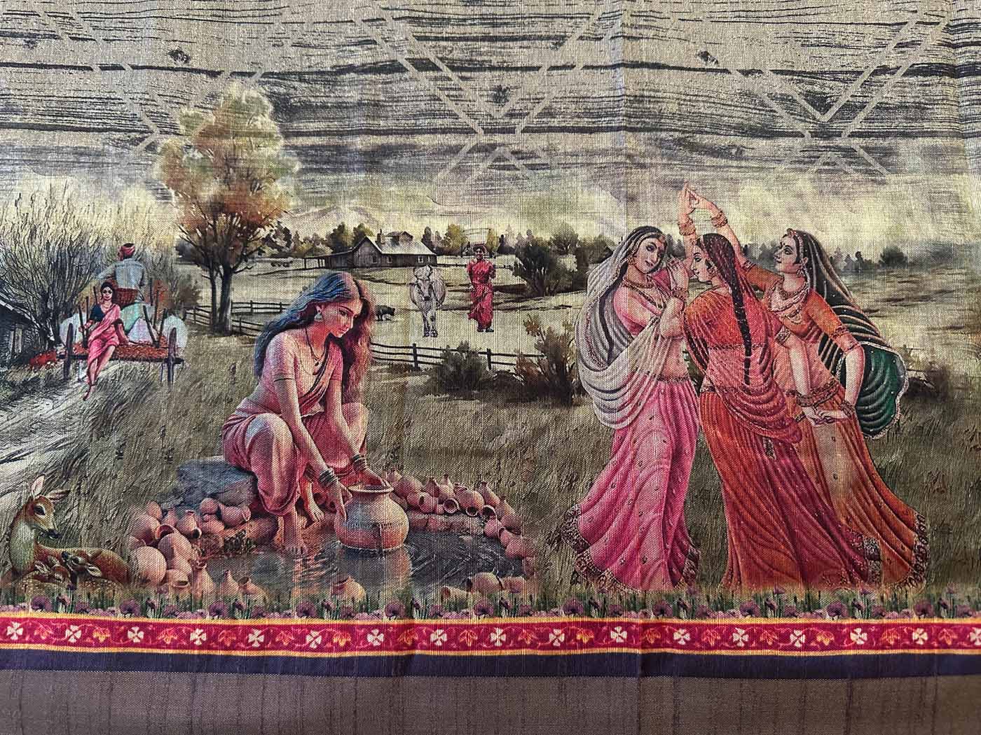 Banana Silk Saree — Purple — photo 15
