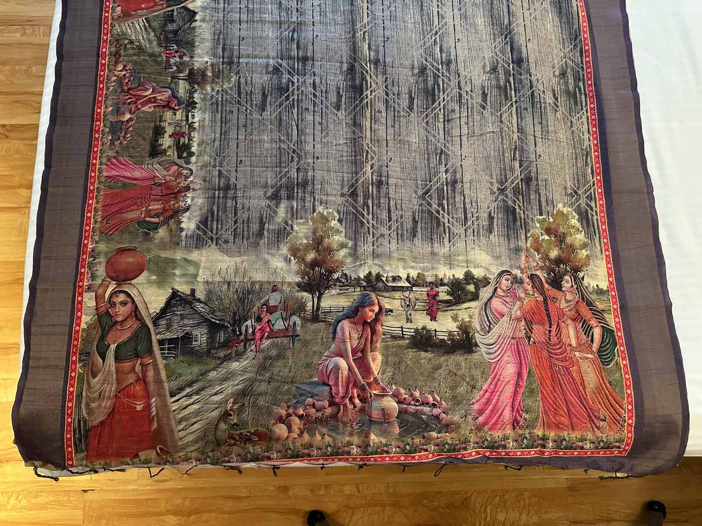 Banana Silk Saree — Purple — photo 17