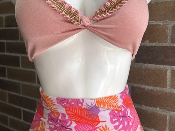 Bikini — Rosewood Top + Pink Floral Bottom (Size M) — photo 1