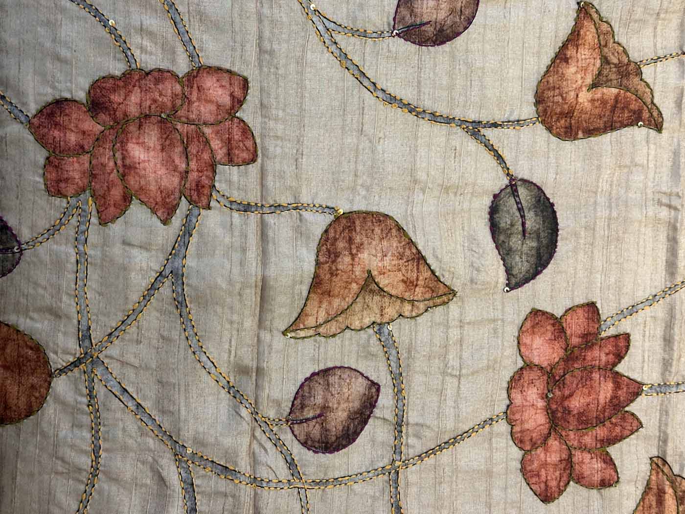 Cotton Silk Saree — Gold + Coral — photo 14