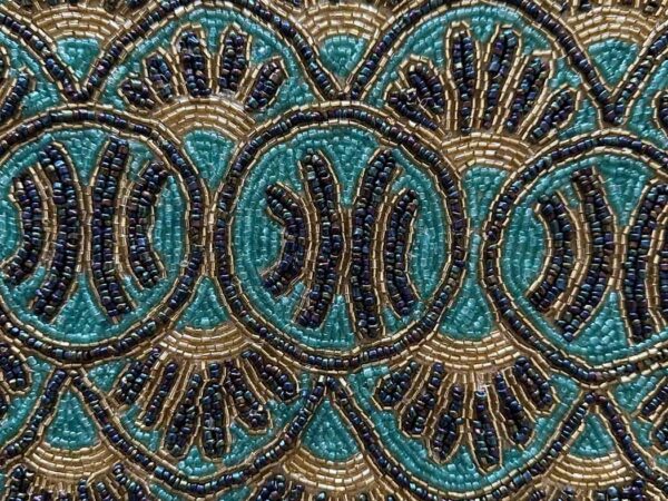 Hand-Beaded Table Mats — Blue + Turquoise + Gold (Set of 2) — photo 2