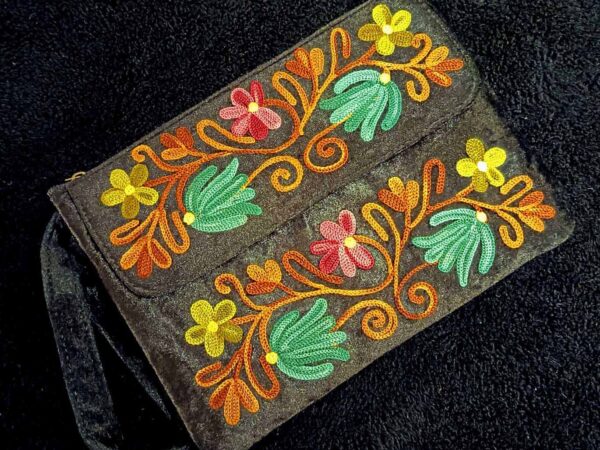 Kashmiri Suede Bag — Hand Strap — Black — photo 1
