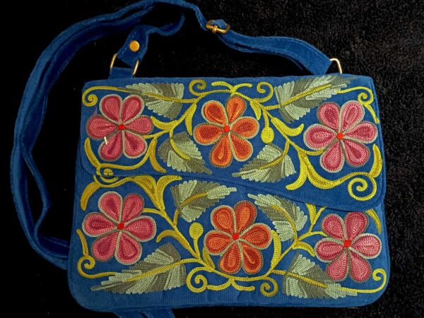 Kashmiri Suede Bag — Shoulder Strap, 1-Zipper — Blue — photo 1