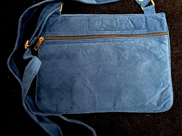 Kashmiri Suede Bag — Shoulder Strap, 1-Zipper — Blue — photo 2