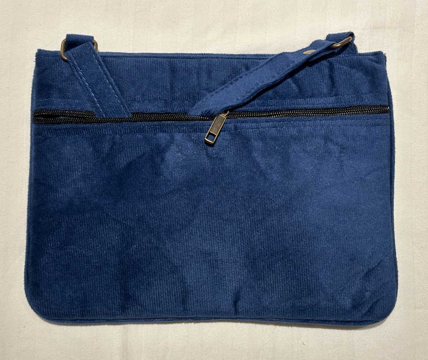 Kashmiri Suede Bag — Shoulder Strap, 1-Zipper — Blue — photo 6