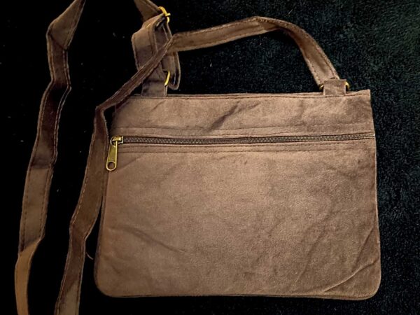 Kashmiri Suede Bag — Shoulder Strap, 1-Zipper — Dark Brown — photo 2