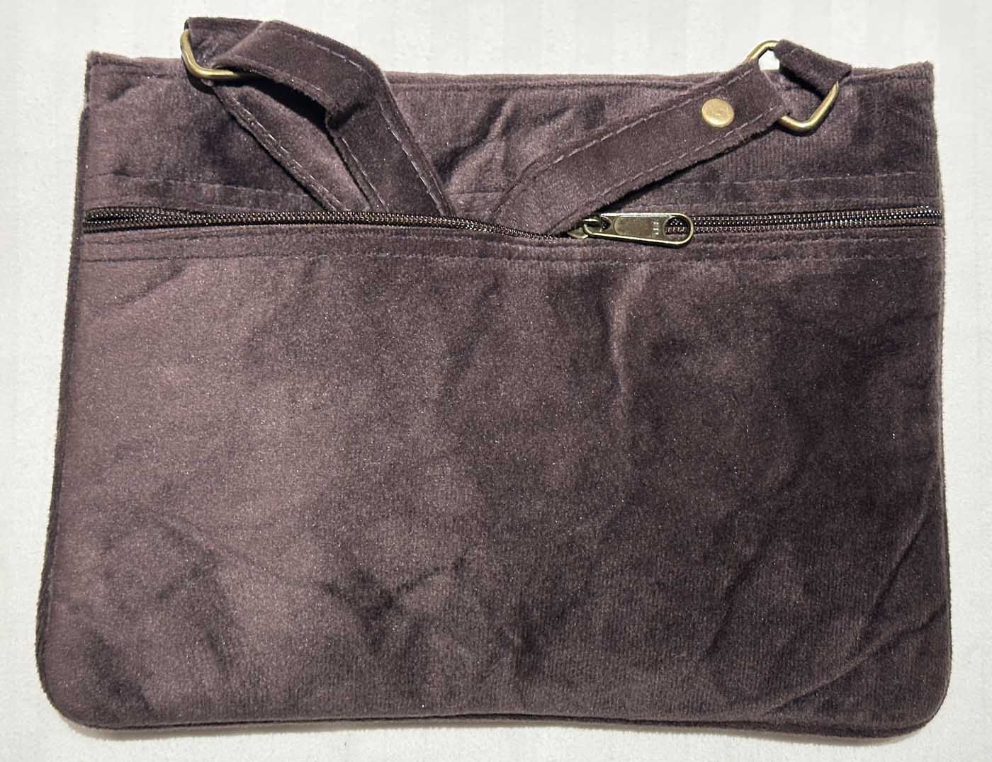 Kashmiri Suede Bag — Shoulder Strap, 1-Zipper — Dark Brown — photo 5