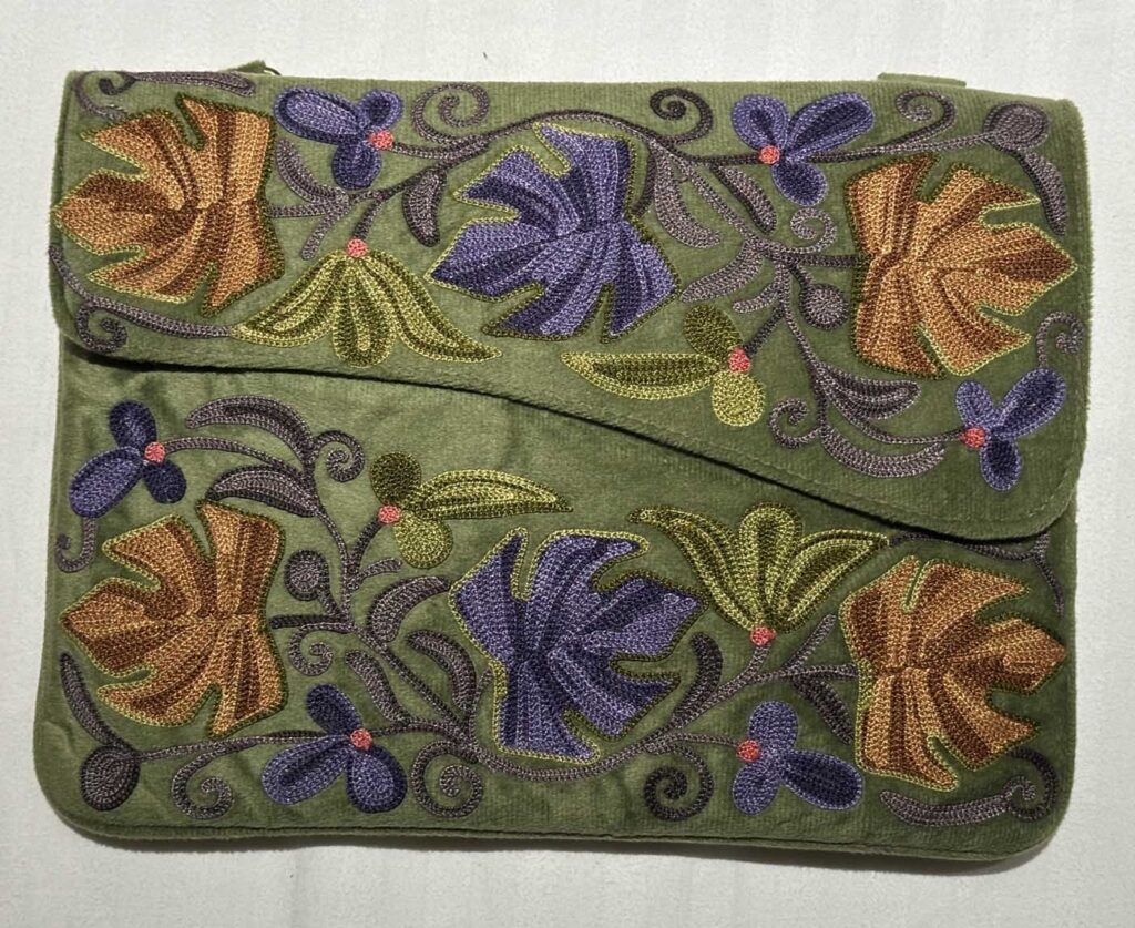 Kashmiri Suede Bag — Shoulder Strap, 1-Zipper — Light Green — photo 1