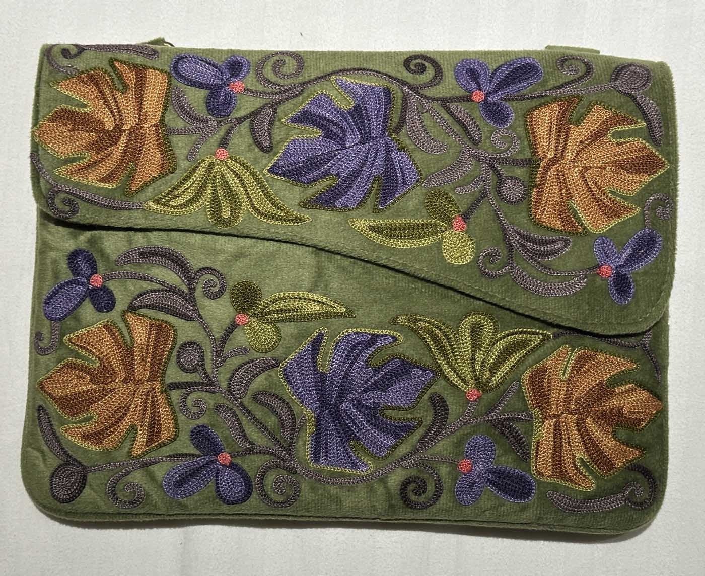 Kashmiri Suede Bag — Shoulder Strap, 1-Zipper — Light Green — photo 1