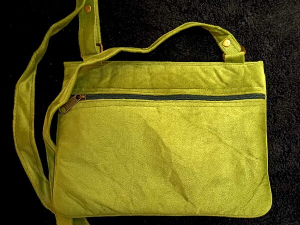 Kashmiri Suede Bag — Shoulder Strap, 1-Zipper — Light Green — photo 2