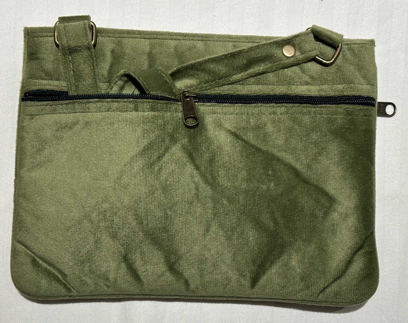Kashmiri Suede Bag — Shoulder Strap, 1-Zipper — Light Green — photo 7