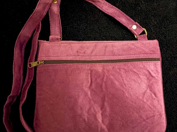 Kashmiri Suede Bag — Shoulder Strap, 1-Zipper — Light Purple — photo 2