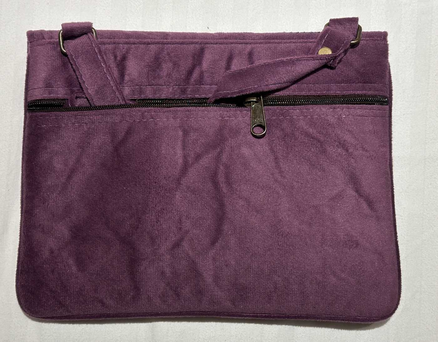 Kashmiri Suede Bag — Shoulder Strap, 1-Zipper — Light Purple — photo 7
