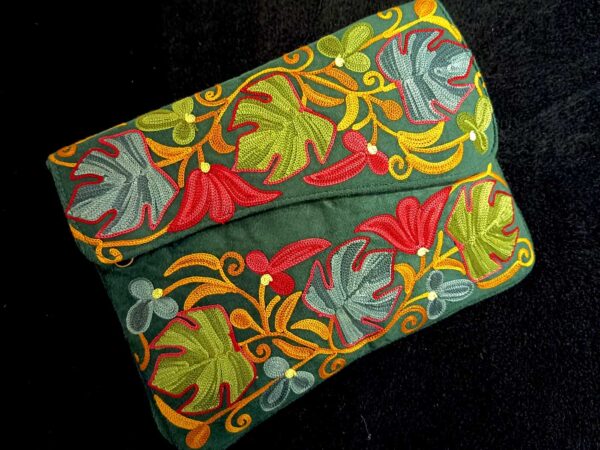 Kashmiri Suede Bag — Shoulder Strap, 1-Zipper — Royal Green — photo 1