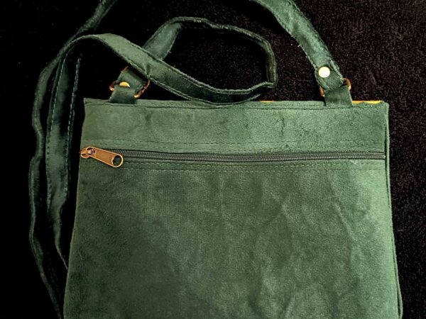 Kashmiri Suede Bag — Shoulder Strap, 1-Zipper — Royal Green — photo 2
