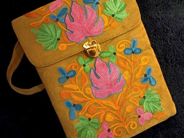 Kashmiri Suede Bag — Shoulder Strap, 2-Zipper · Light Brown — photo 1