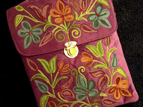 Kashmiri Suede Bag — Shoulder Strap, 2-Zipper — Purple — photo 1