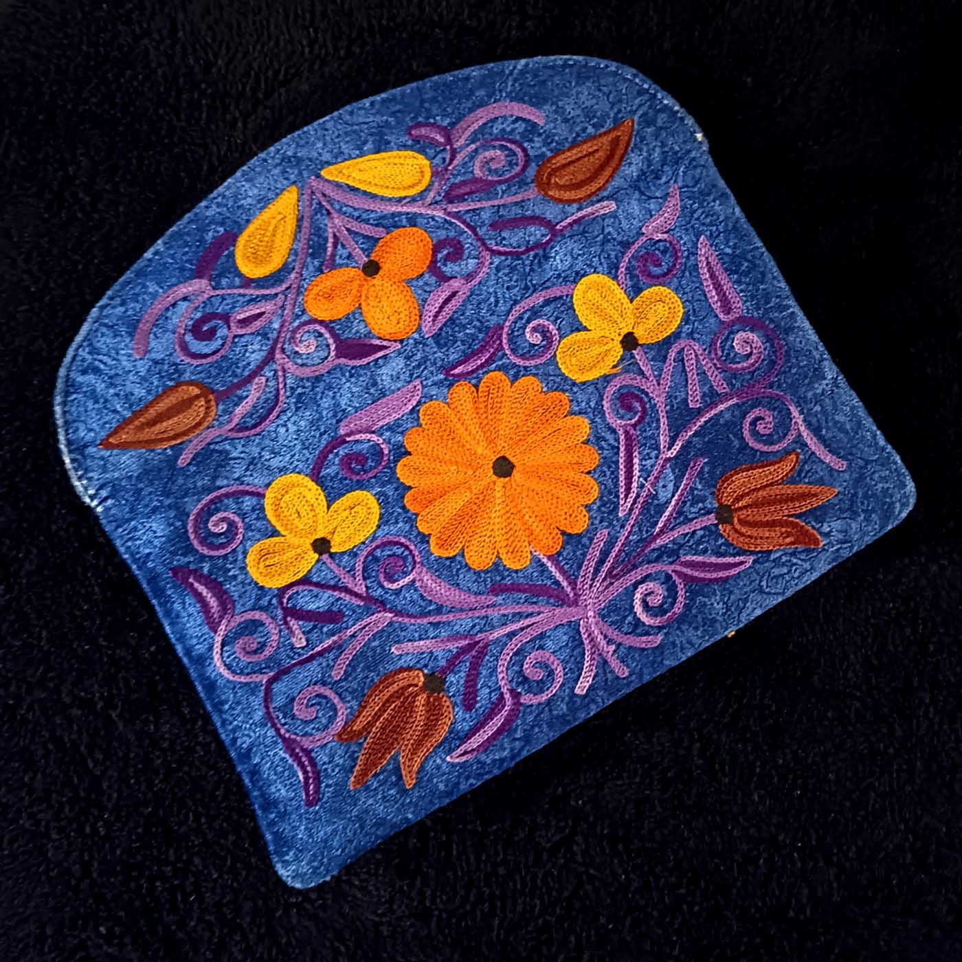 Kashmiri Suede Bag — Strapless — Blue — photo 1