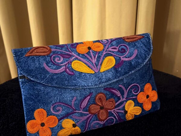 Kashmiri Suede Bag — Strapless — Blue — photo 2