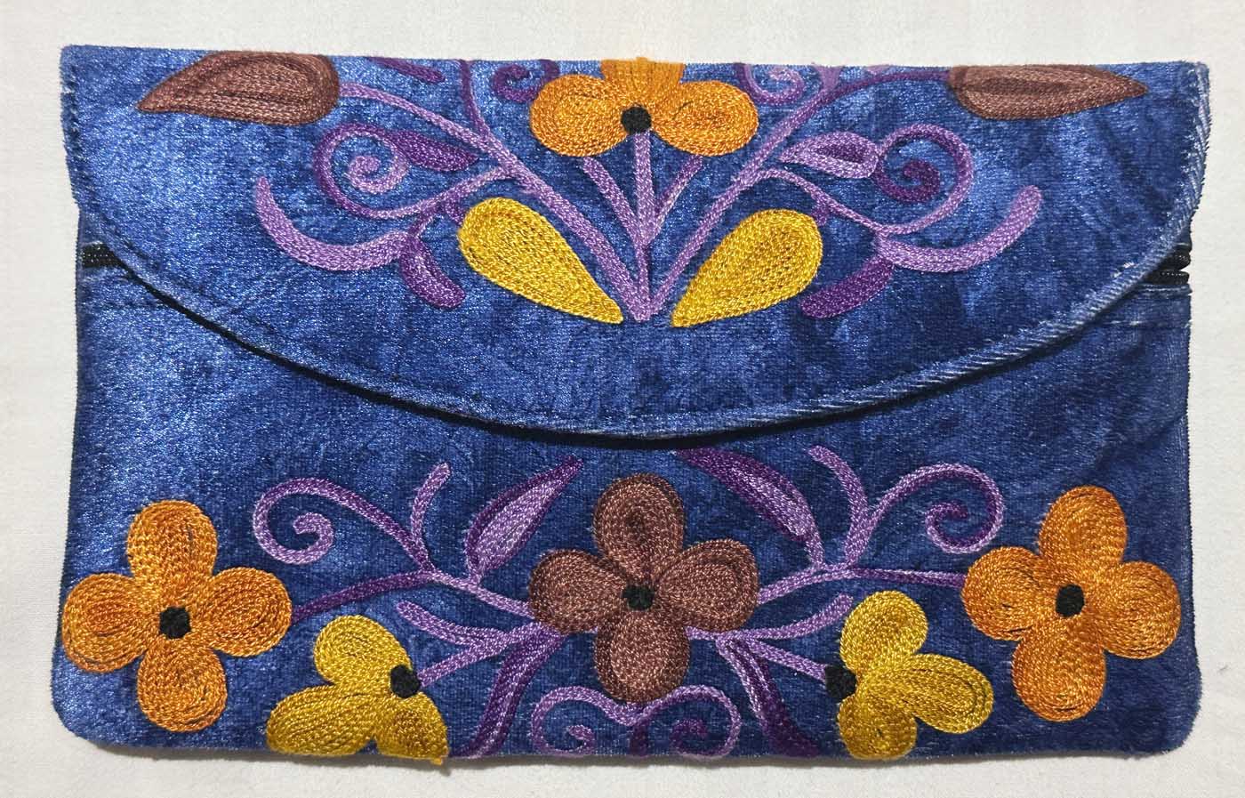 Kashmiri Suede Bag — Strapless — Blue — photo 6