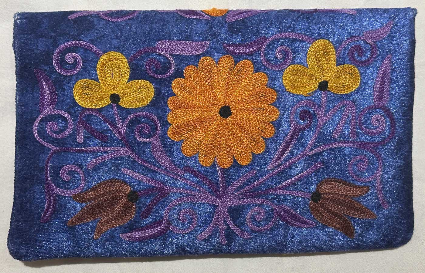 Kashmiri Suede Bag — Strapless — Blue — photo 7
