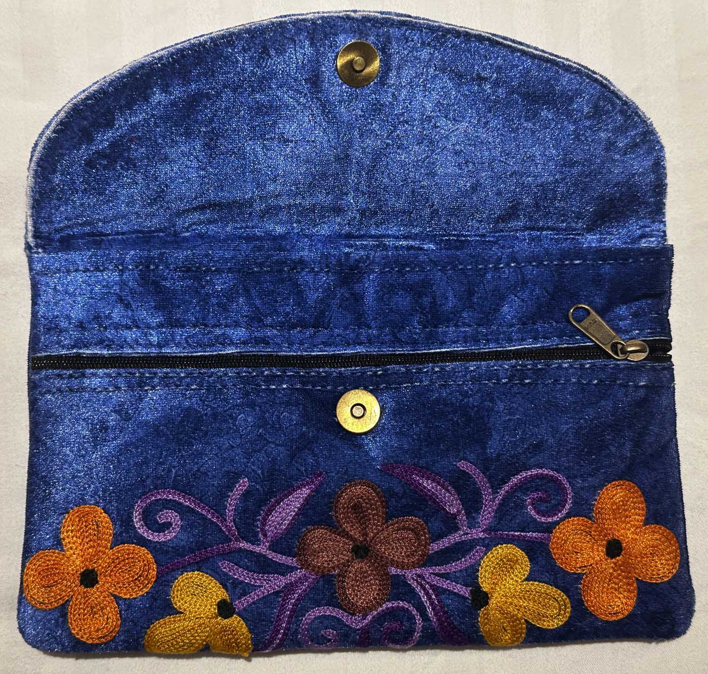 Kashmiri Suede Bag — Strapless — Blue — photo 8