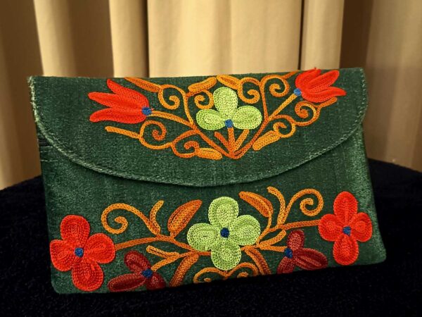 Kashmiri Suede Bag — Strapless · Green — photo 1