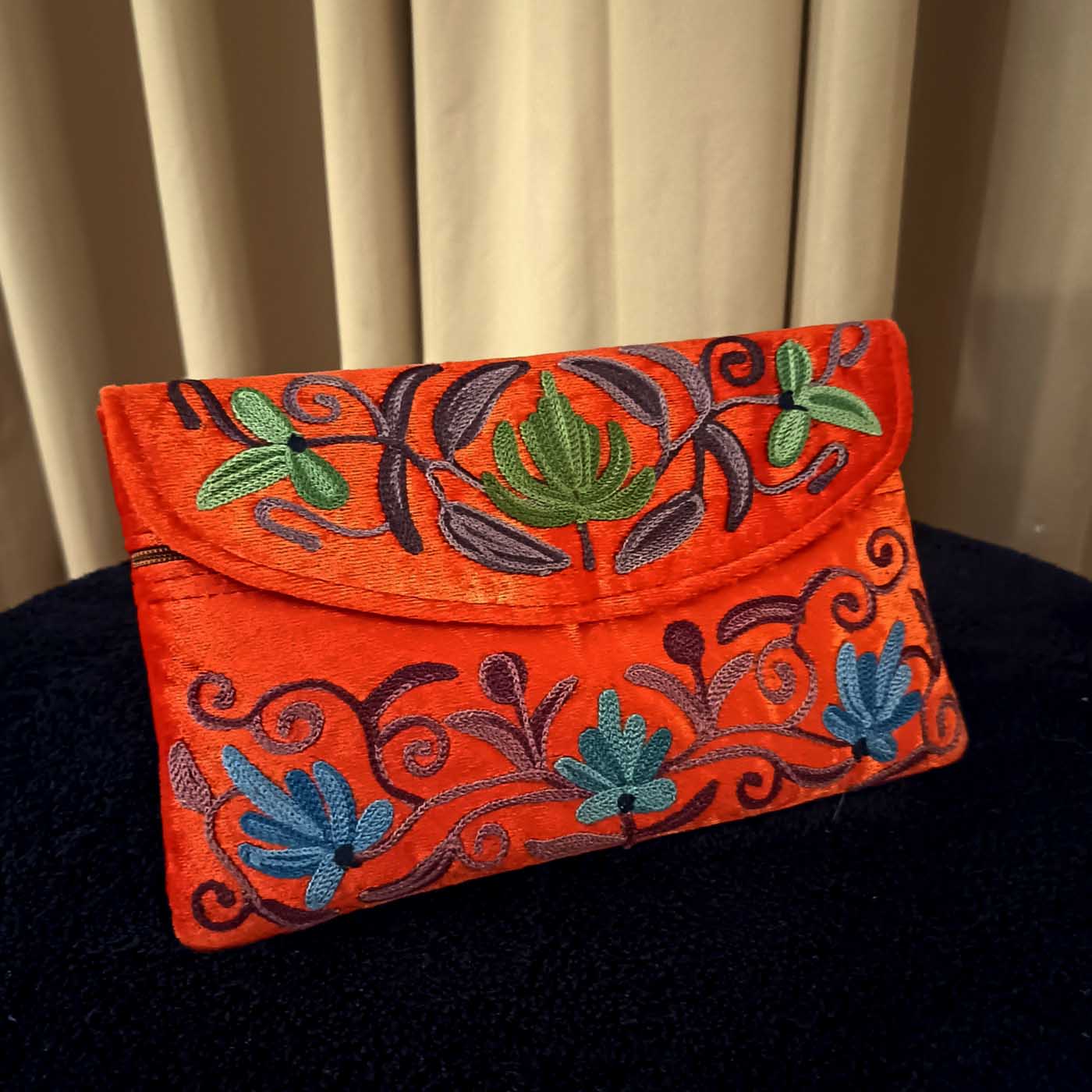 Kashmiri Suede Bag — Strapless — Orange — photo 1