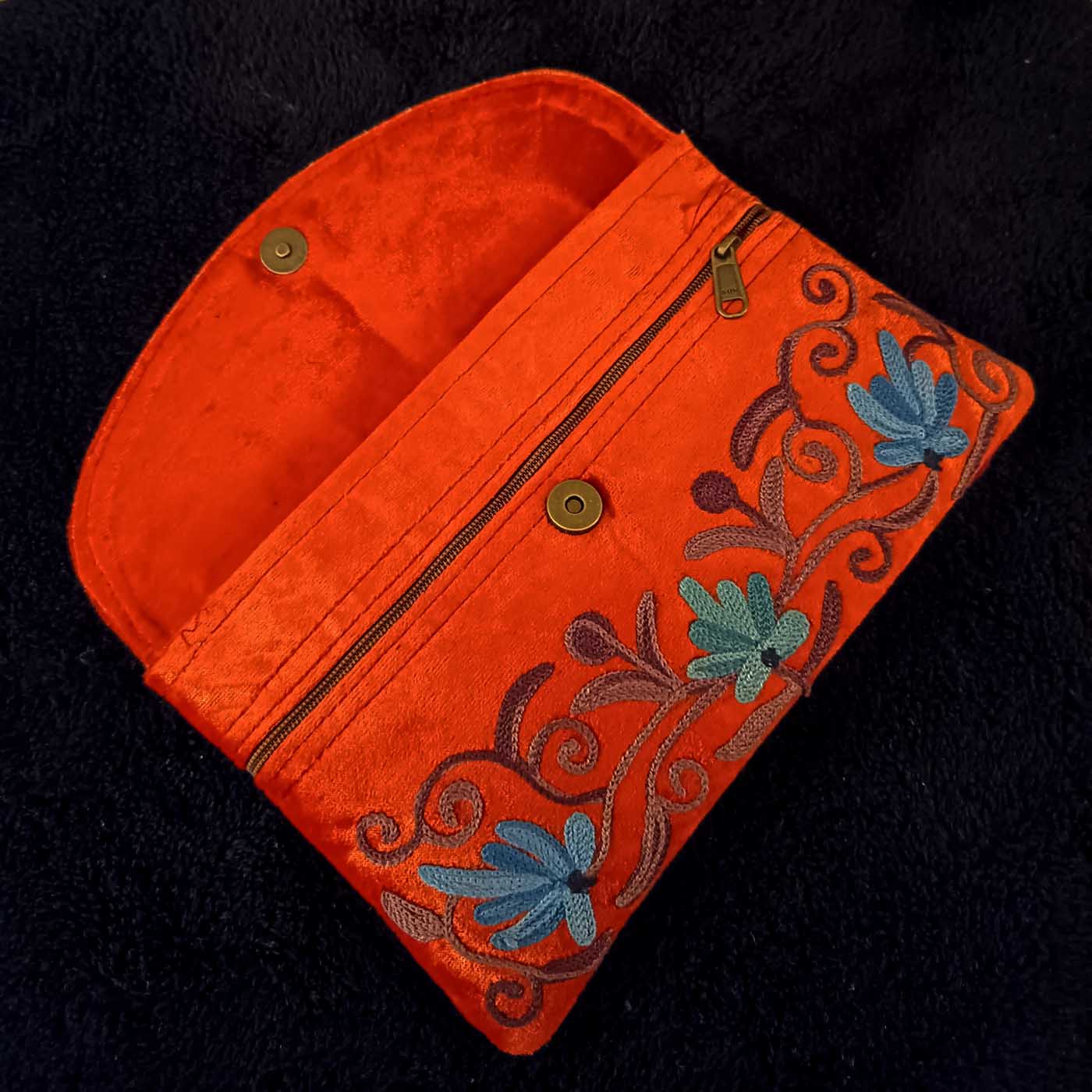 Kashmiri Suede Bag — Strapless — Orange — photo 3