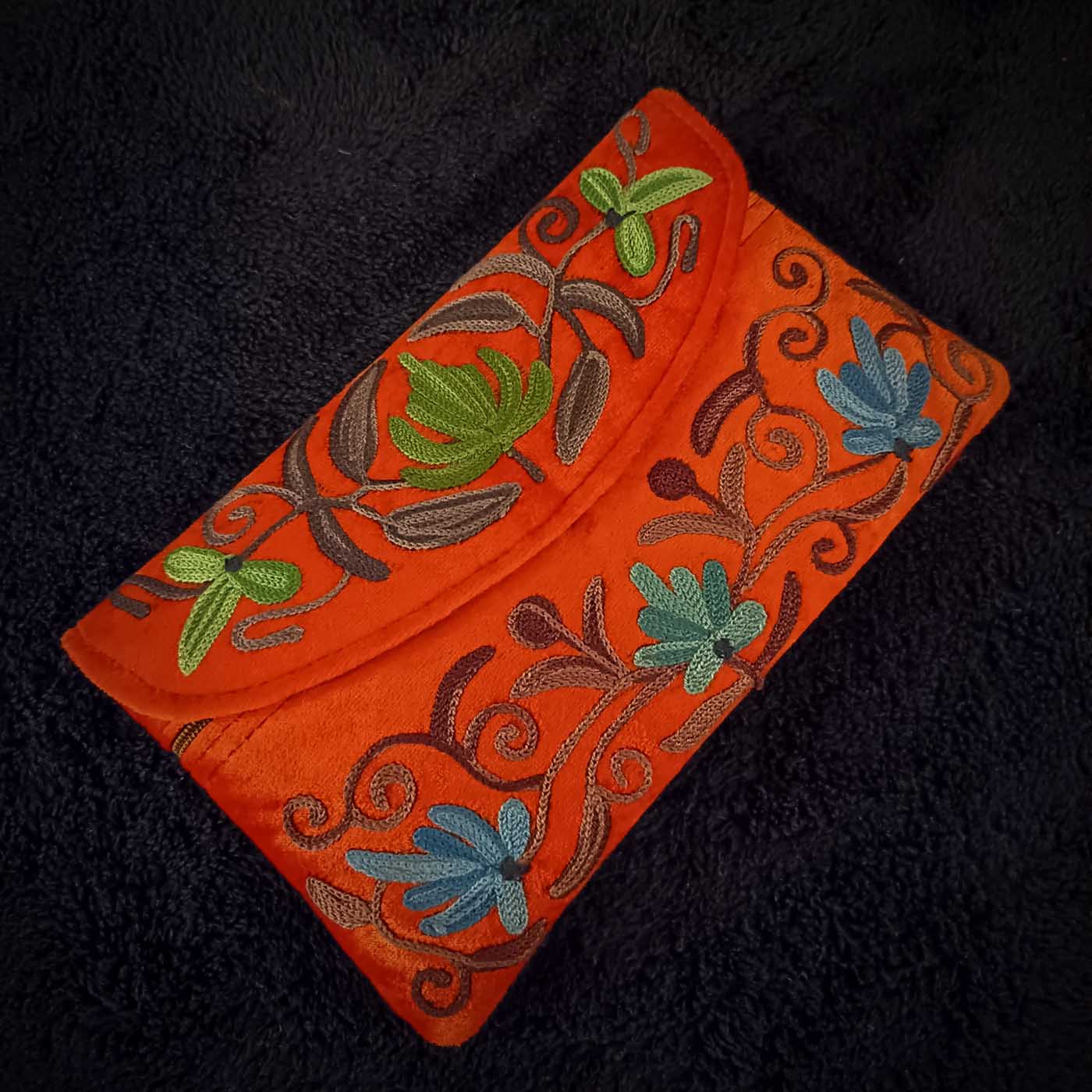 Kashmiri Suede Bag — Strapless — Orange — photo 4