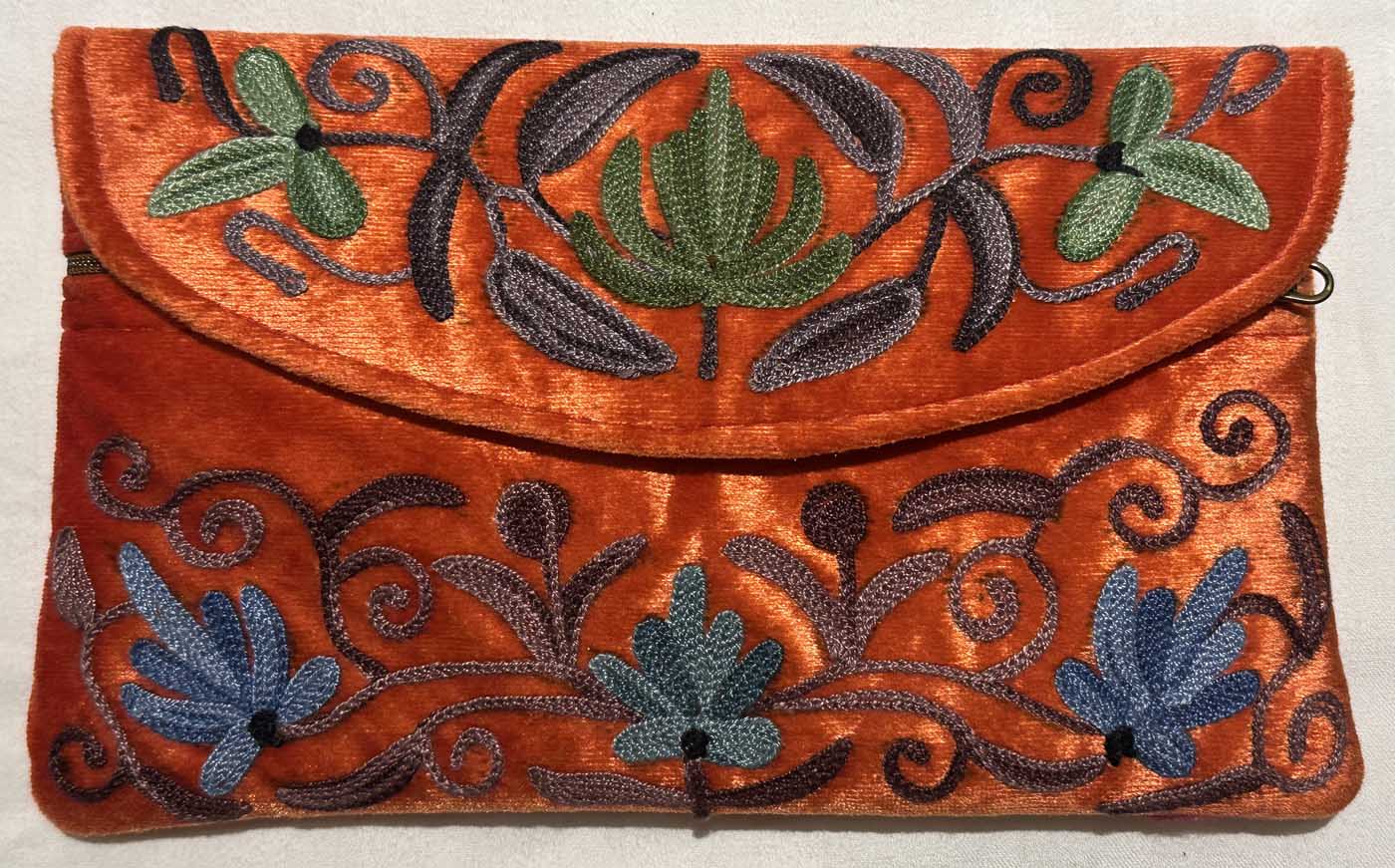 Kashmiri Suede Bag — Strapless — Orange — photo 5