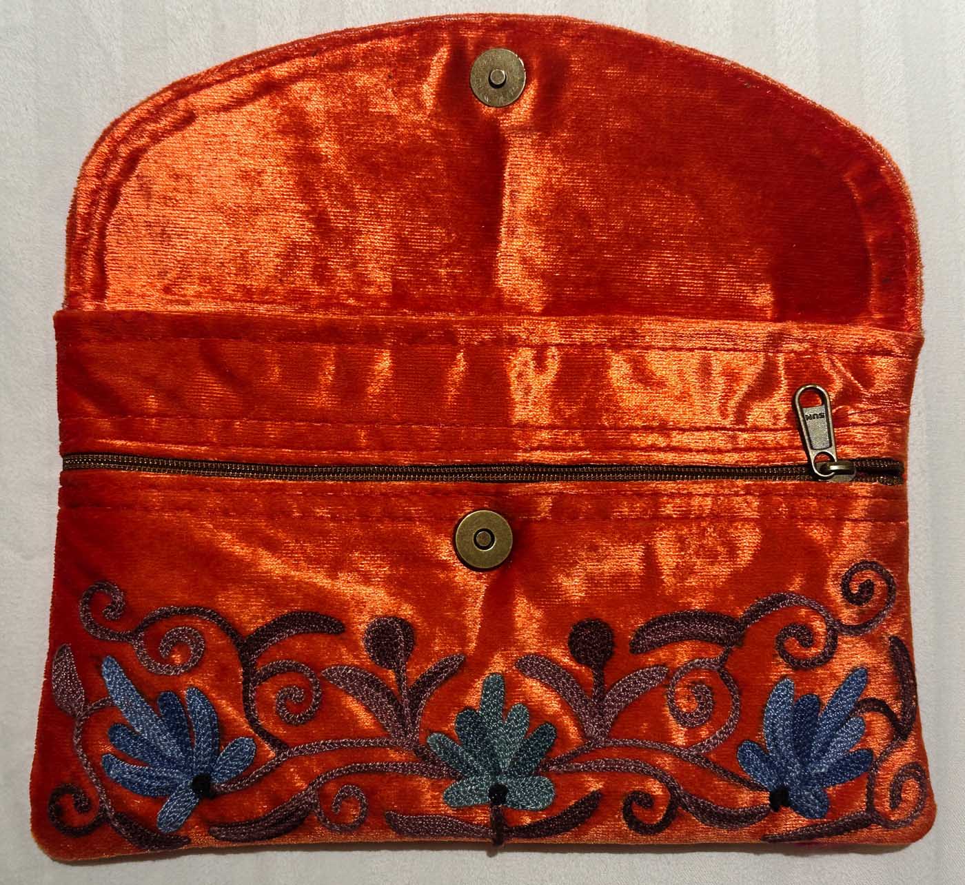 Kashmiri Suede Bag — Strapless — Orange — photo 7
