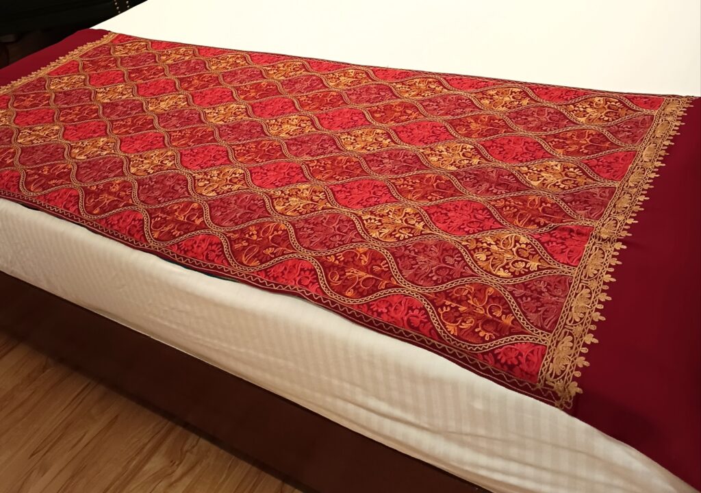 Kashmiri Wool Stole — Burgundy — photo 1