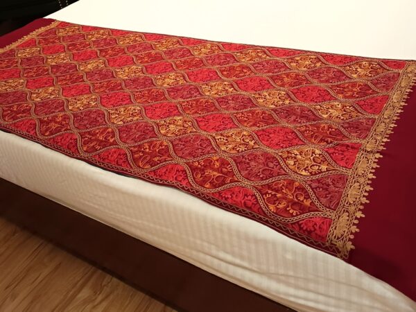 Kashmiri Wool Stole — Burgundy — photo 1
