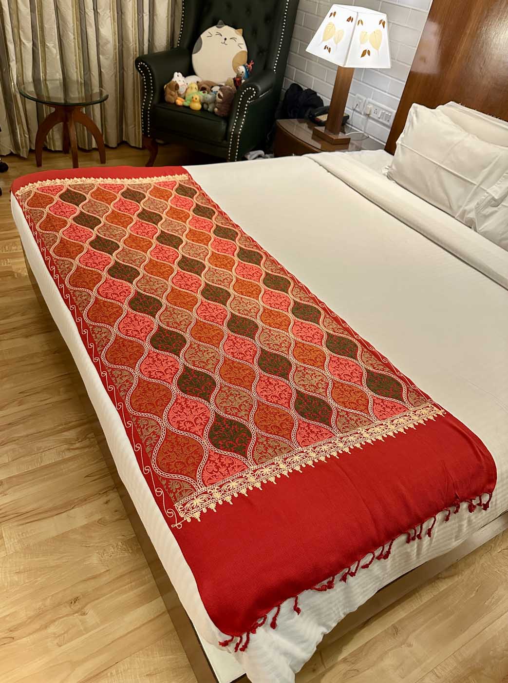 Kashmiri Wool Stole — Royal Red — photo 1