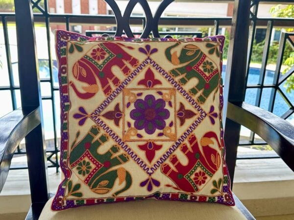Khadi Cotton Pillow Case Elephants 2 Khadi Cotton Pillow Case — Elephants — photo 2