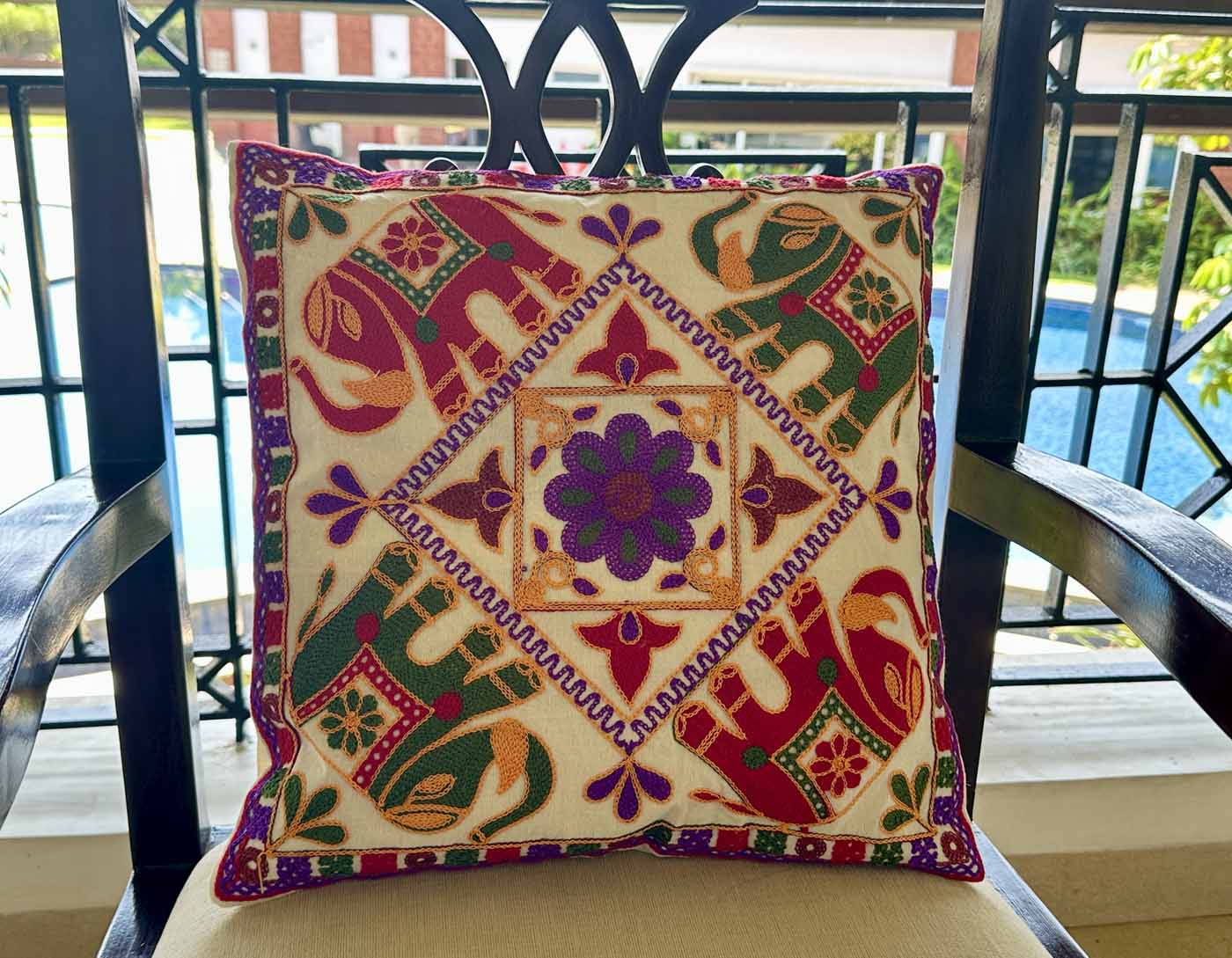 Khadi Cotton Pillow Case β Elephants β photo 2