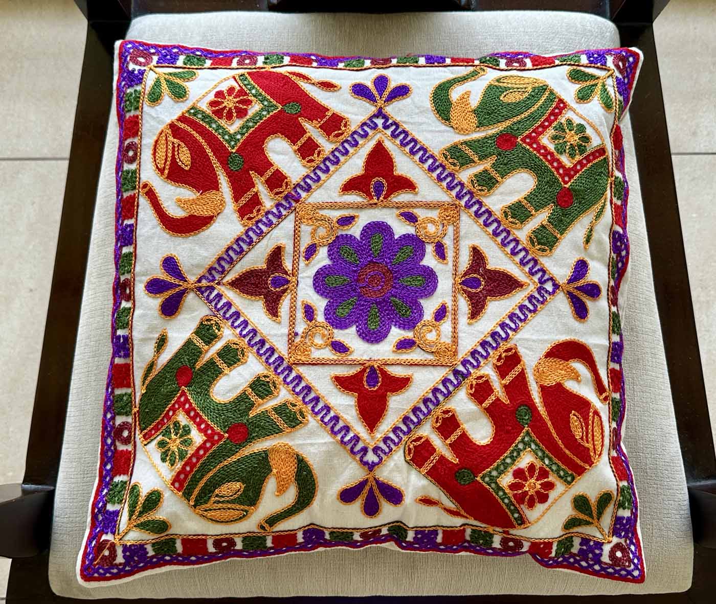 Khadi Cotton Pillow Case β Elephants β photo 6