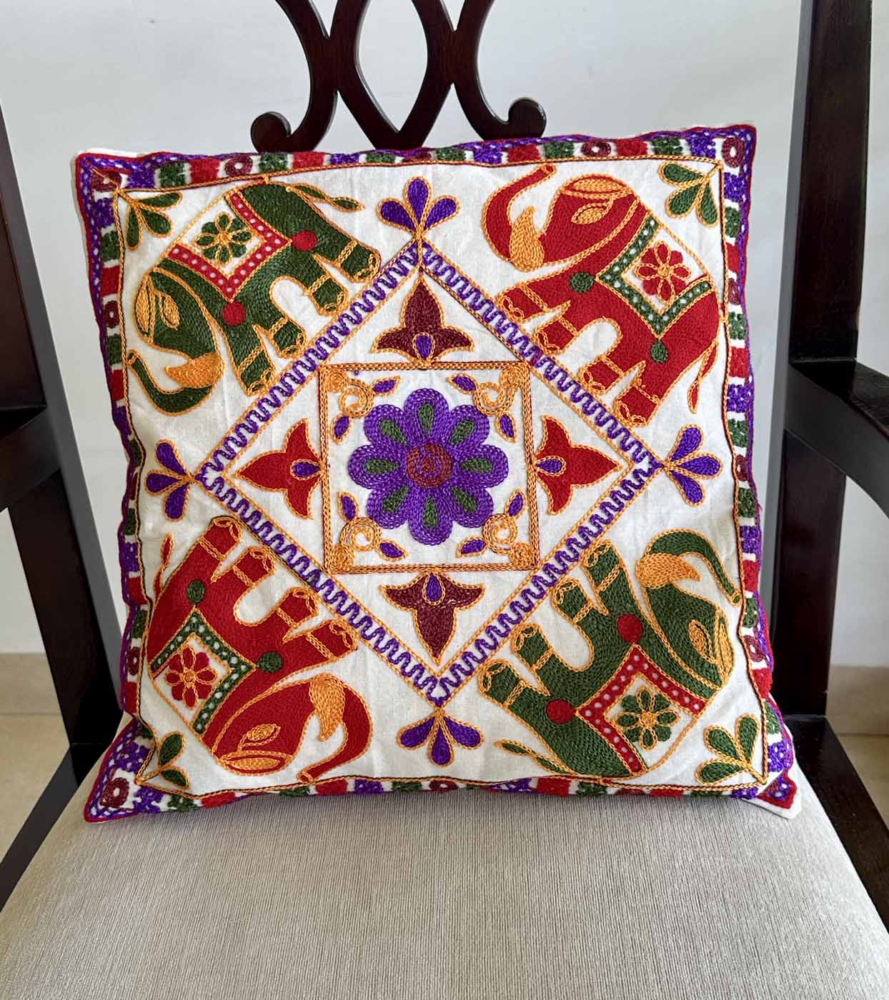 Khadi Cotton Pillow Case β Elephants β photo 8