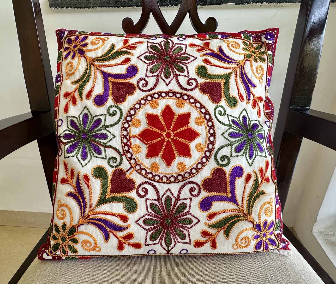 Khadi Cotton Pillow Cases — Elephants & Flowers (Set of 2) — photo 6