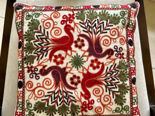 Khadi Cotton Pillow Cases — Elephants, Peacocks & Flowers (Set of 3) — photo 1