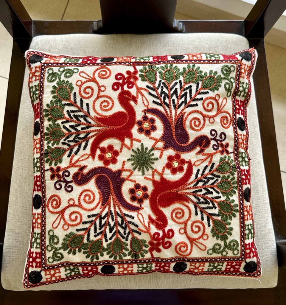 Khadi Cotton Pillow Cases — Elephants, Peacocks & Flowers (Set of 3) — photo 1